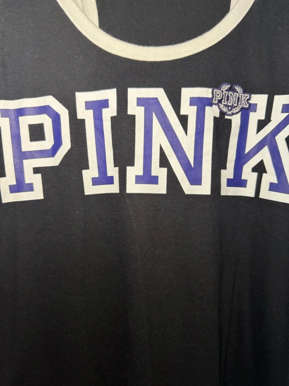 PINK Victoria's Secret Black Ringer Racerback Tank Top - Picture 3 of 3